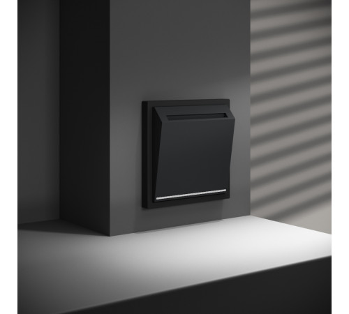 Выключатель встраиваемый Voltum S70 карточный 16А, (черный матовый) VLS010708