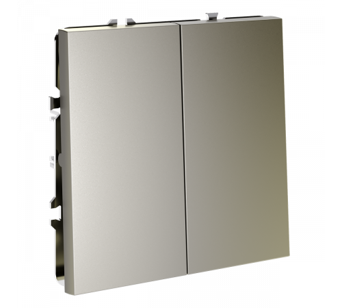 Перекрестный переключатель встраиваемый Voltum S70 двухклавишный 10А, (шелк) VLS020504