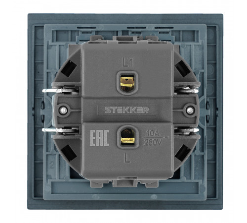 Выключатель 1-клавишный самовозвратный (механизм) Stekker Мия 250В 10А RSW10-3112-05 черный бархат 50574