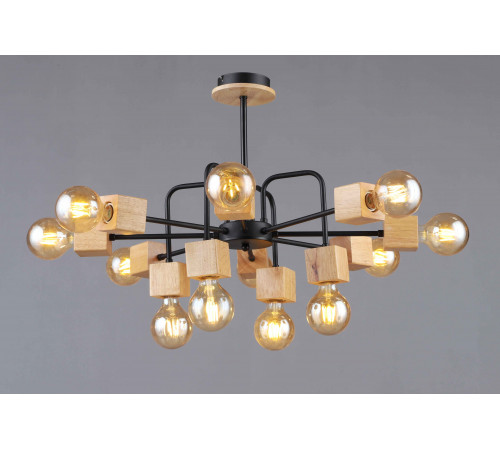 6343/12 BK+WOOD (1) Люстра (RL)