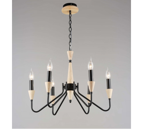 7050/6 BK+WOOD (1) Люстра RL