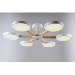 18026STD/6 WHITE+WOOD+WHITE (1) Люстра NW #