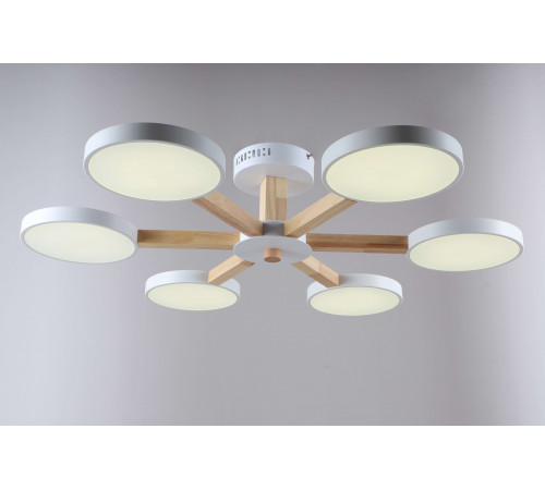 18026STD/6 WHITE+WOOD+WHITE (1) Люстра NW #