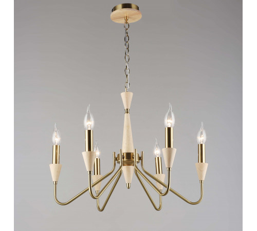 7049/6 COP+WOOD (1) Люстра RL