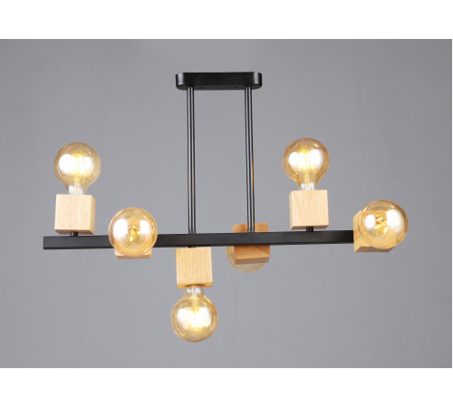 6428/6 BK+WOOD (1) Люстра (RL)