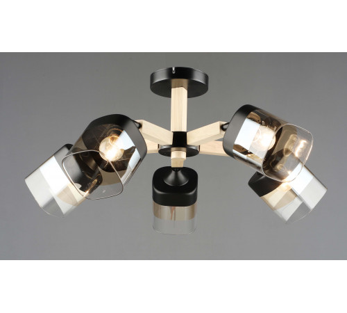 6941/5 BK+WOOD (1) Люстра RL