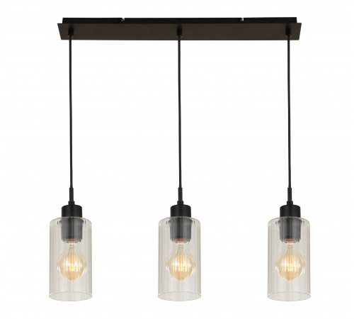 7667-3P BLACK+CLEAR GLASS (1) Люстра NW