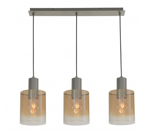 7613-3PC BRUSHED SILVER+AMBER GLASS (1) Люстра NW