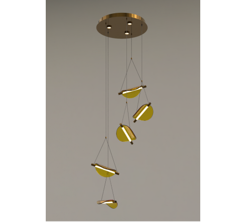 20124MD-45 AMBER GLASS (1) Люстра NW #