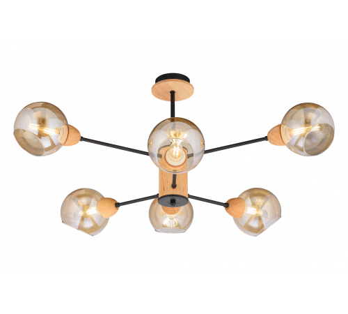 4642/6 BK+WOOD (1) Люстра (RL)